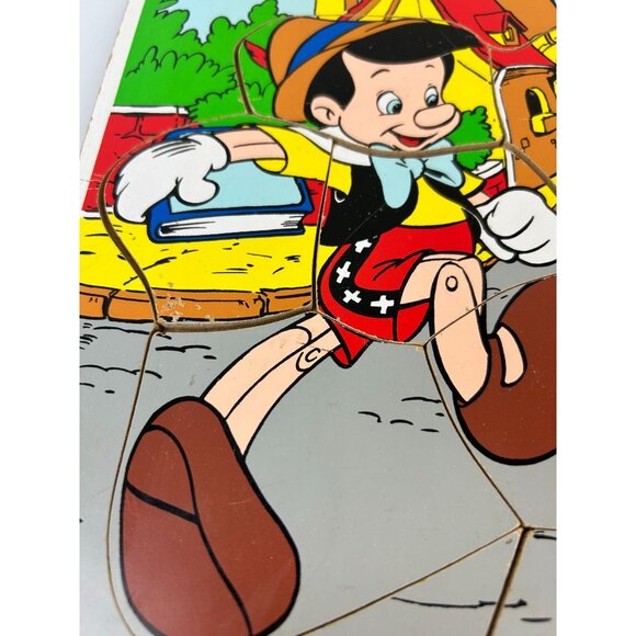 Walt Disney Productions Playskool 8 Piece Board Puzzle Pinnochio Jiminy Cricket - Picture 6 of 11